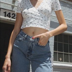 Brandy Melville Rae Thermal Floral Top